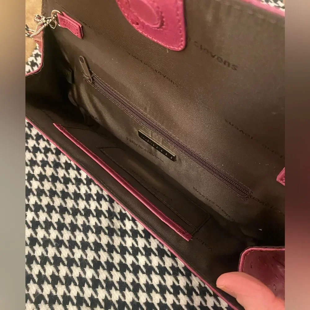 NWT Valerie Stevens vintage leather clutch purple